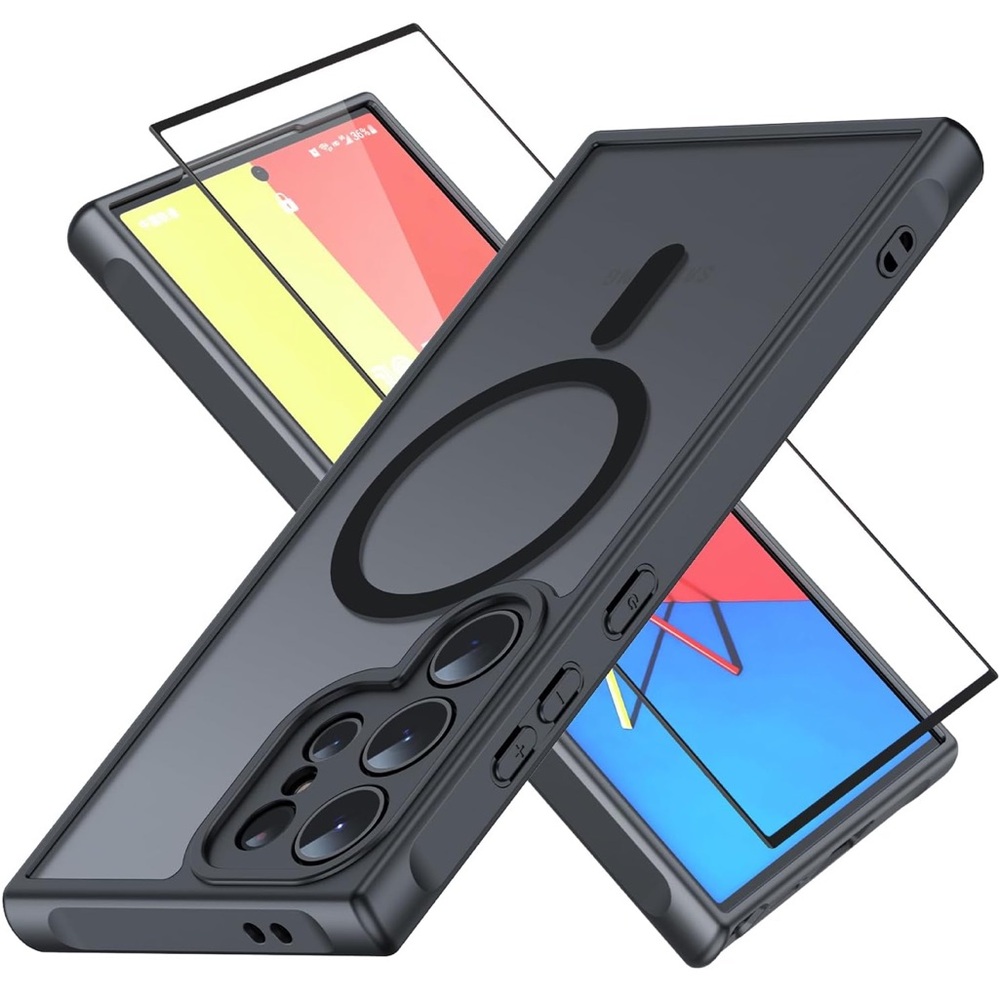 NEW Magnetic for Samsung Galaxy S24 Ultra Case with Screen Protector mag safe